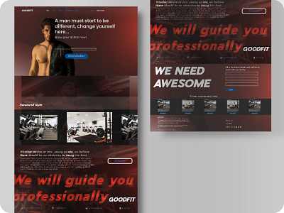 GOODFIT - Fitness center Professional Service Landing Page fitness graphic design responsive ui