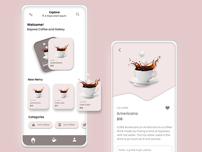 Cafe Order Apps Concept app design graphic design mobiledesign ui ux