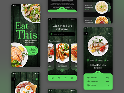 Food Recipe App Design app design dish eat food foodapp mobile ux