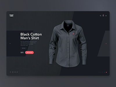 Black Label shop concept black clothes dark e commerce shirt shop web webdesign