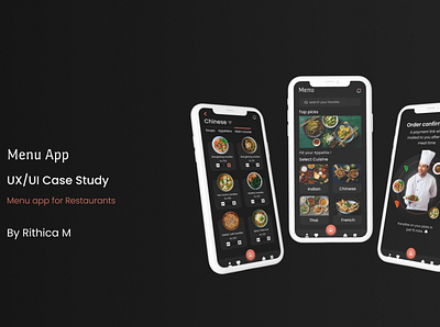 Menu App | food menu app for restaurants app design case study food menu app ui ux