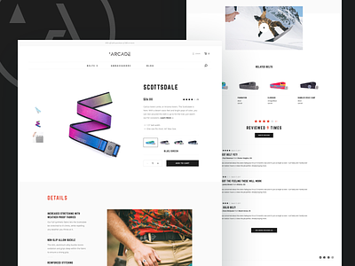 Arcade Product Page belts ecommerce pdp product reviews shopping simple ui ux web design website