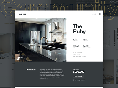 Modern Townhome Profile architecture clean courier helvetica home international modern real estate swiss ui ux web design
