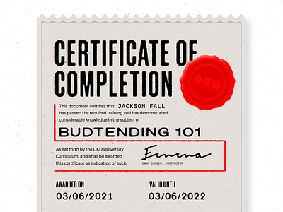 Certificate badge budtender cannabis certificate diploma mockup seal