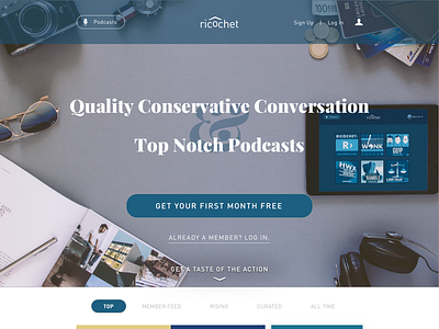 Ricochet Splash branding design hero splash typography ui ux web