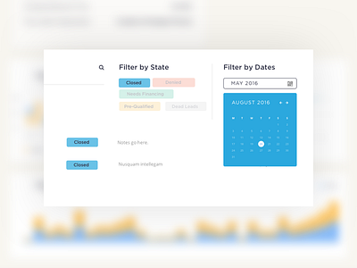 Dashboard crm dashboard data date picker filter tags ui