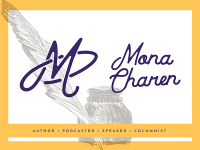 Mona's Brand brand brandmark illustration lettering logo m monogram name personal personal brand script sketch