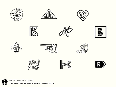 "assorted brandmarks" 2017-2018 b brand branding icon k logomark logos m mark pisces r wordmark
