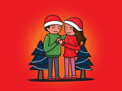 Christmas couple | Illustration | Cartoon artist caroon art cartoon cartoon art christmas couple creative designers freelancer graphic design graphic designer illustration illustrations illustrator minimalist modern photoshop professional trendy unique vector