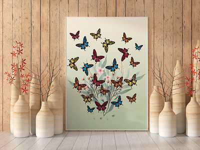 Butterfly wall art design