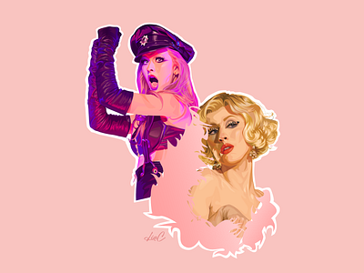 Christina Aguilera in "Burlesque" adobe illustrator character digital art digital painting digital portrait illustration illustrator portrait vector vector art vector portrait