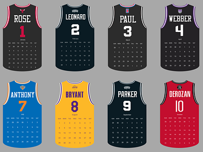 NBA Jersey Calendar 1