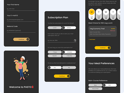 Pasto - Food Subscription App design ui ux