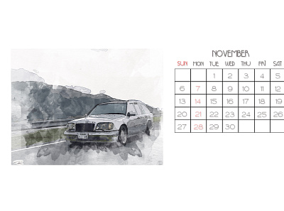 2022 Car Calendar Piece 1 2022 calendar adobe photoshop calendar car design graphic design mercedes benz