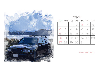 2022 Car Calendar Piece 2 2022 calendar adobe photoshop calendar car design graphic design mercedes benz