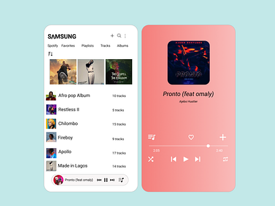 samsung music app design nigeria typography ui ux