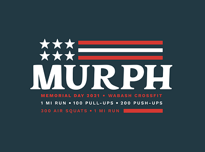 Memorial Day Murph Logo american flag crossfit flag graphic design logo memorial day murph sketches united states usa workout