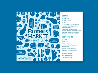 Farmers Market Flyer bank blue design farmers markets flyer illustration market mfi pattern small business