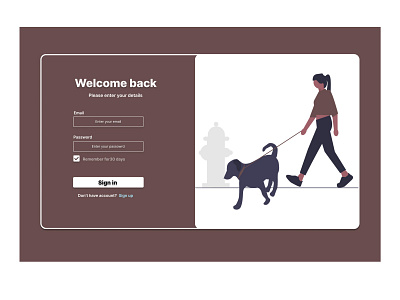 Dog website(sign in) chocolate dark design dog dog website light chocolate login pet pet website signin ui ux website