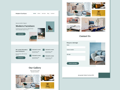 Furniture landing page design furniture green minimalism product design ui uiux ux website