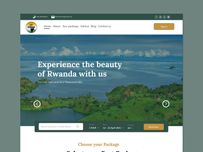 Tourism landing page