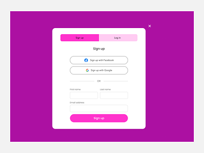 Sign Up page