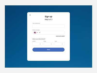 Sign Up page blue create acoount create an account design log in log in login product design sign in sign up sign up signup ui uiux ux