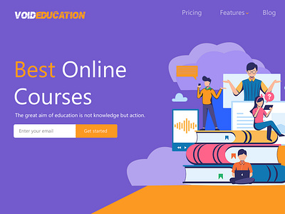 Landing page design for Online learning platform #DailyUI #003 graphic design logo