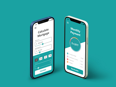 Mortgage Calculator UI/UX Design (Mobile App) branding design graphic design icon illustration logo typography ui ux vector