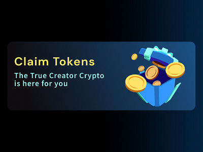 Claim Tokens App Banner app creativity crypto design ui