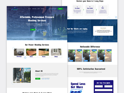 Power/Pressure Washing Site cleaning service cta landingpage local business webdesign