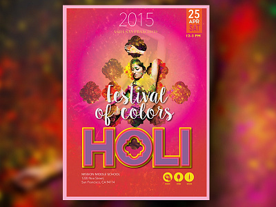 Flyer Design for Holi San Francisco colorful flyer poster