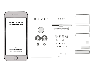Rapid Prototype UI Kit applepencil chat drawing illustration ipad pro iphone mobile paper53 prototype rapid prototype