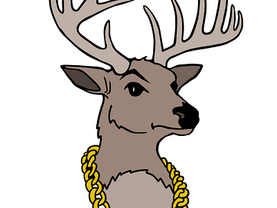 BUX logo antlers bust bux deer gold chain illustration illustrator logo mount ux