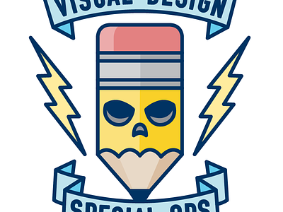 SWAT logo banner illustration lightning logo pencil skull special ops swat visual design