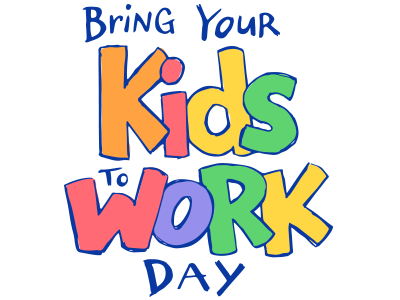 Bring Your Kids to Work Day logo bring your kids to work kids logo rainbow sketch work