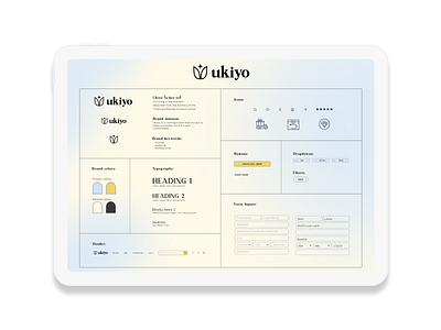 Ukiyo UI Kit brandcolors clothingbrand colors designsystem ecommerce gradient icons logo styleguide ui uikit