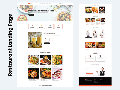 Restaurant Landing Page design figma design landing page restaurant template ui uiux ux visual design web design web template