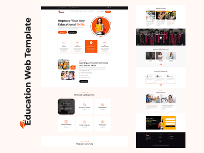 Education Web Template design education education landing page education web template landing page ui uiux user experience design user interface design ux visual design web design web template