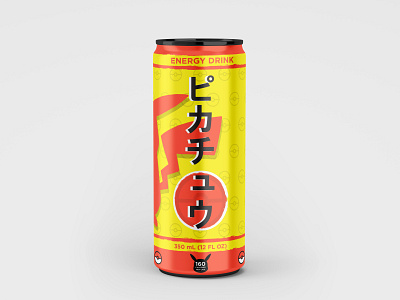 Pikachu Energy Drink adobe branding design energy drink graphic graphic design illustration label logo packaging pikachu pokemon vector