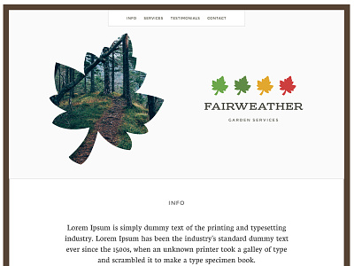 Fairweather Website homepage web design