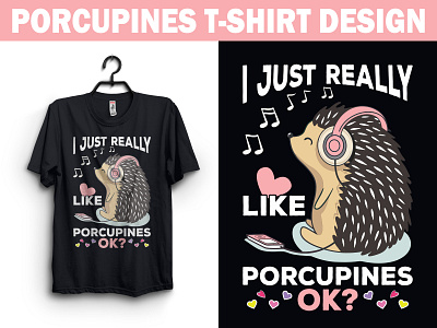 Porcupines T-shirt Design animal apparel branding design graphic design illustration porcupines t shirt t shirt design