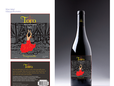 Toro wine label branding design graphic design illustration typography