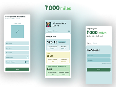 Environmental App UI Design (1000 miles) android app environmental app material design ui