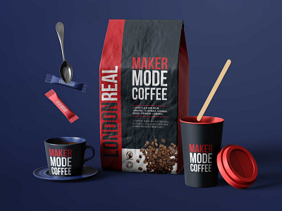 Red Real Coffee Pouch Mockup app branding coffee design icon illustration logo mock up mockup new pouch premium prime psd real red typography ui ux vector