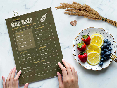 Free Fresh Cafe Menu Design Template