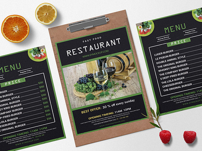 Free Perfect Food Menu Design Template branding design drink food graphic design menu mockup perfect ree template typography