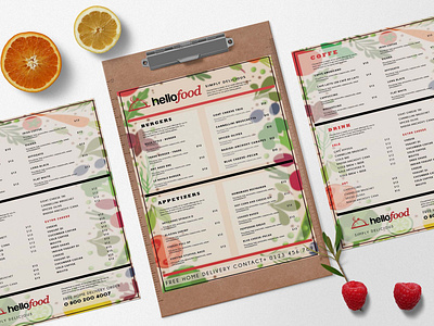 Free Minimal Menu Design Template