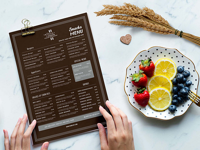 Free Snack Restaurant Menu Template