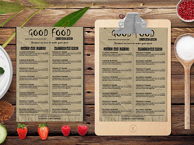 Free Menu Psd Template